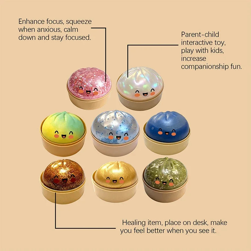 Dumpling Shaped Slow-Rebound Pressure Ball Toy For Office And Home