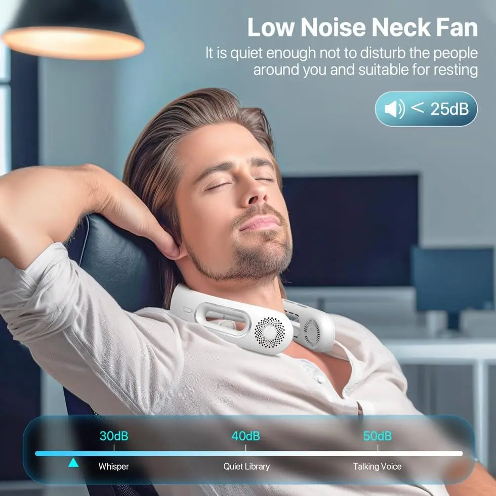 Portable Bladeless Neck Fan With 4 Speeds And Touch Control