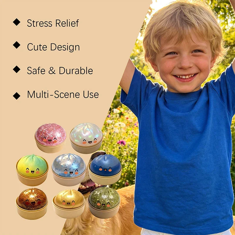 Dumpling Shaped Slow-Rebound Pressure Ball Toy For Office And Home