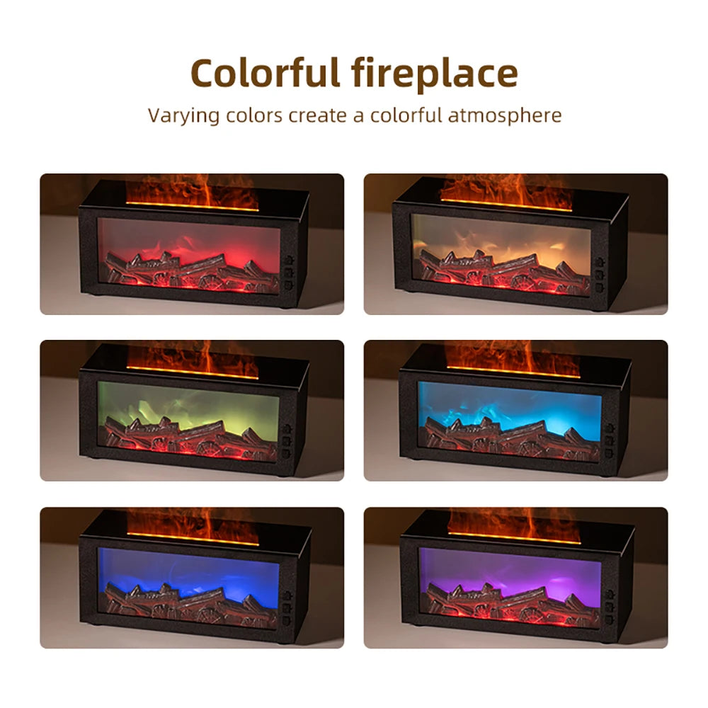 Flame Effect Humidifier And Aroma Diffuser With Remote Timer