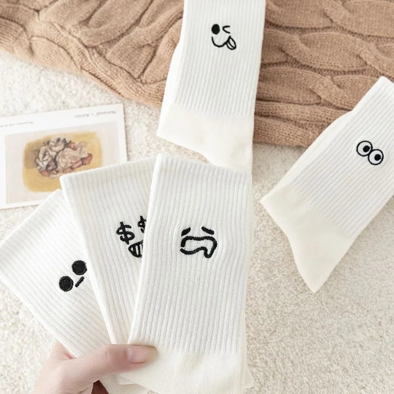 Women's Cartoon Cotton Socks Casual Mid Tube Breathable Design