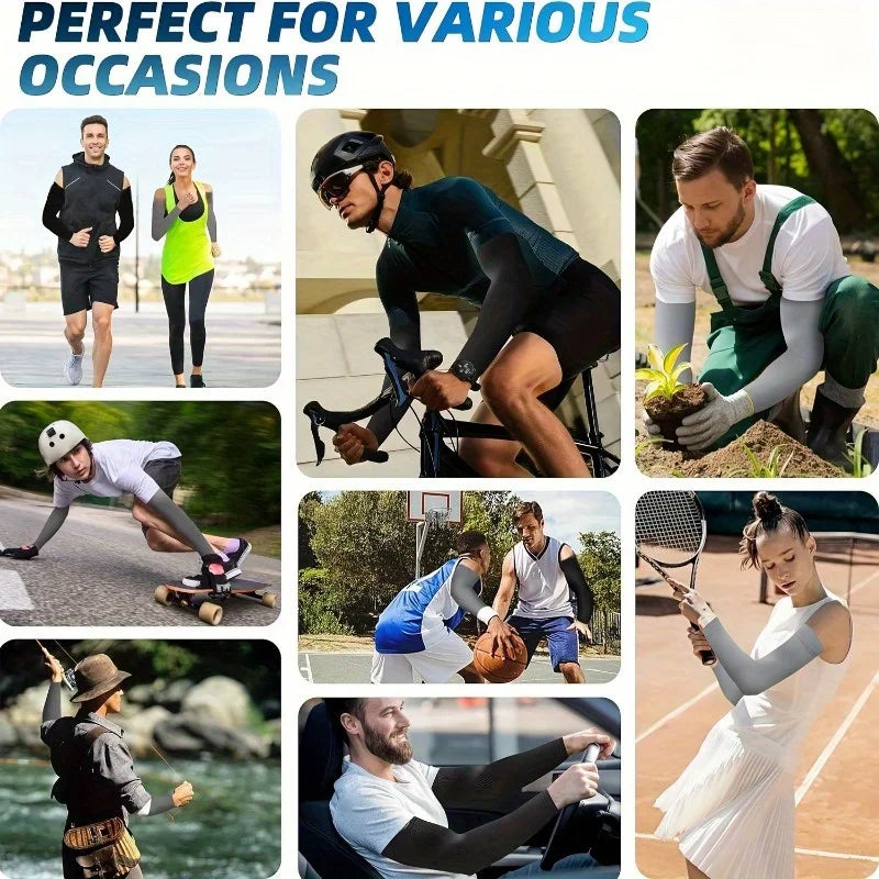Unisex Cooling UV Protection Arm Sleeves For Running And Cycling