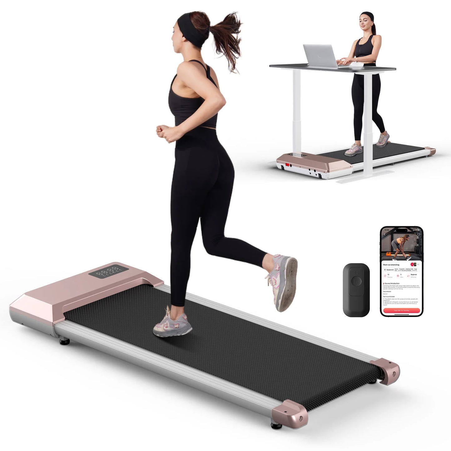 Superun 2in1 Treadmill For Walking And Running With LCD Display