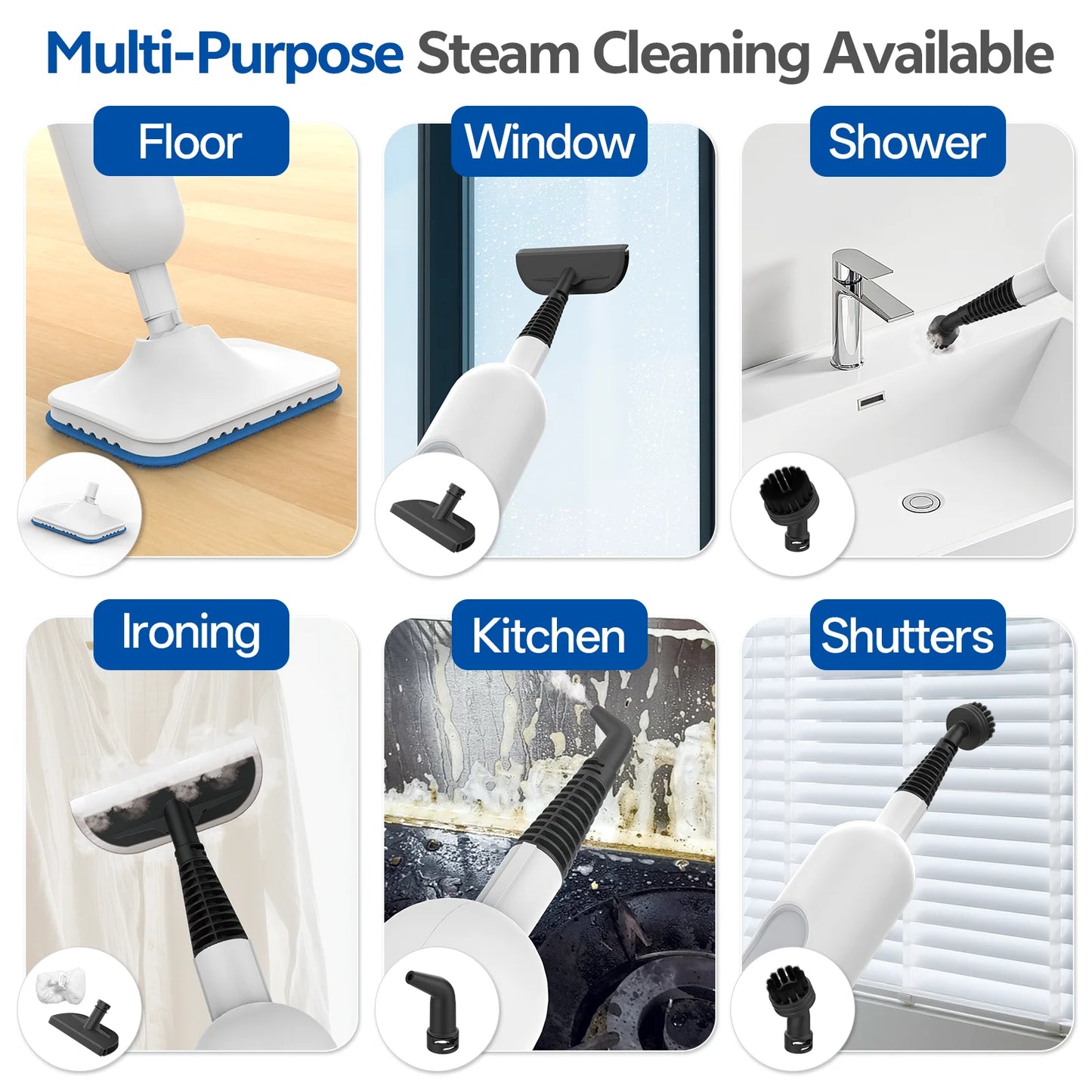 Inse Powerful 6in1 Steam Mop For Hardwood And Tile Floors