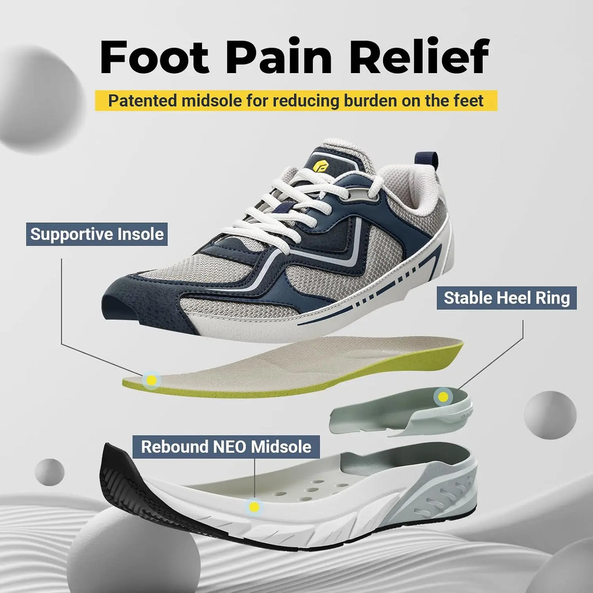Fitville Men Wide Width Walking Sneakers With Arch Support