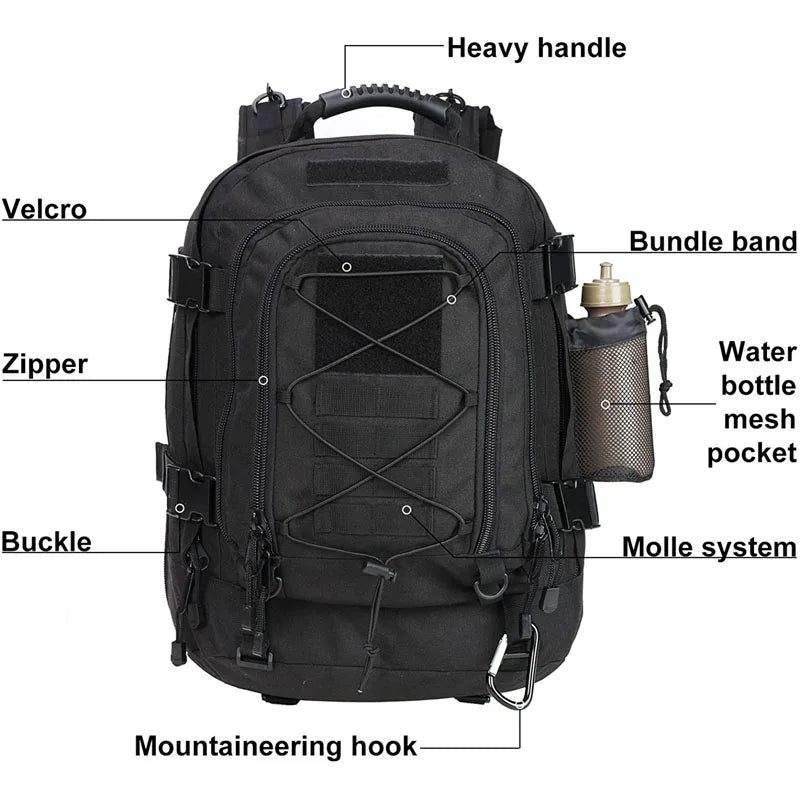 Lqarmy Tactical Backpack Molle Assault Rucksack Outdoor Hiking Camping