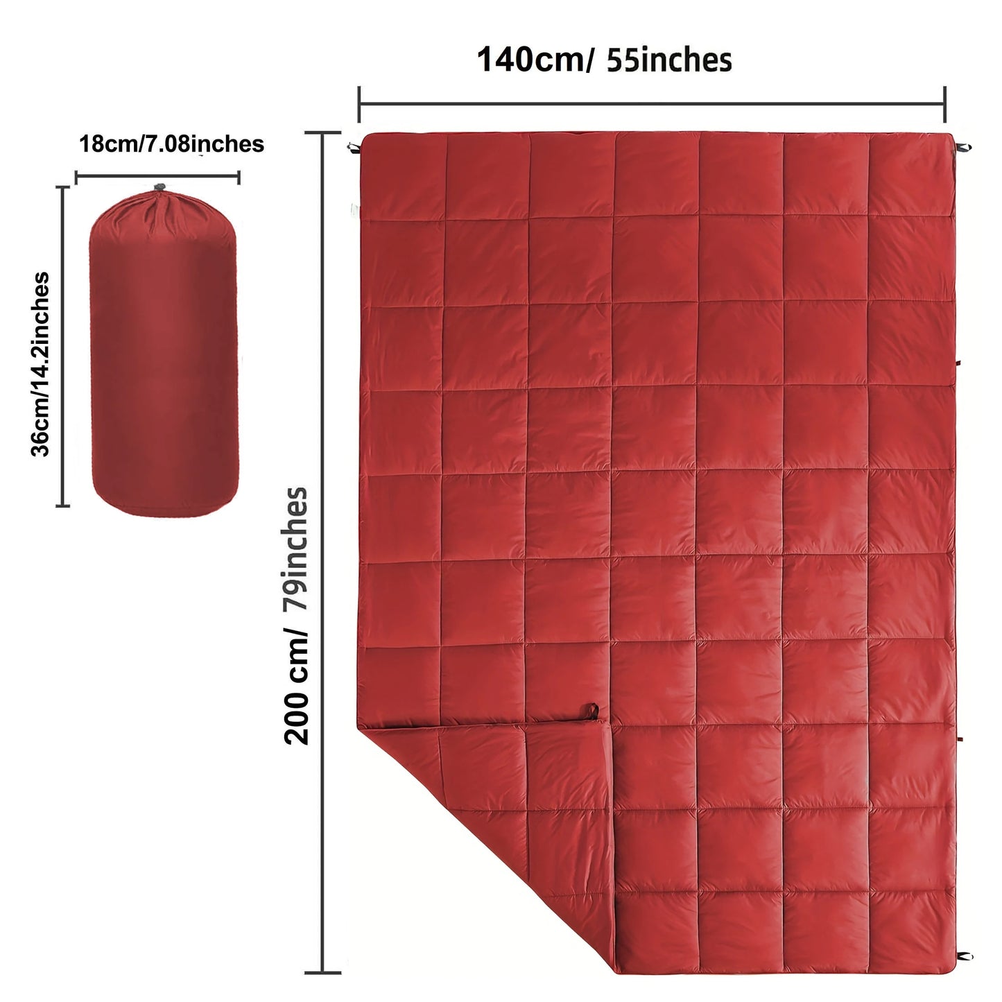 Lightweight Puffy Camping Blanket Waterproof Down Alternative Quilt
