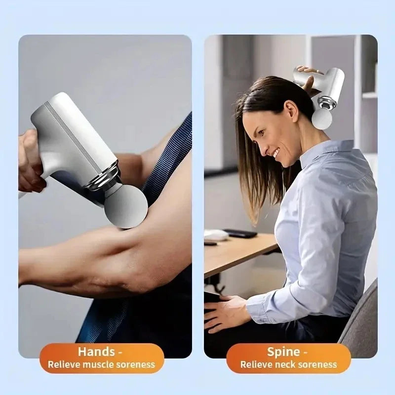 Portable Electric Fascia Massage Gun With Four Heads Six Speeds