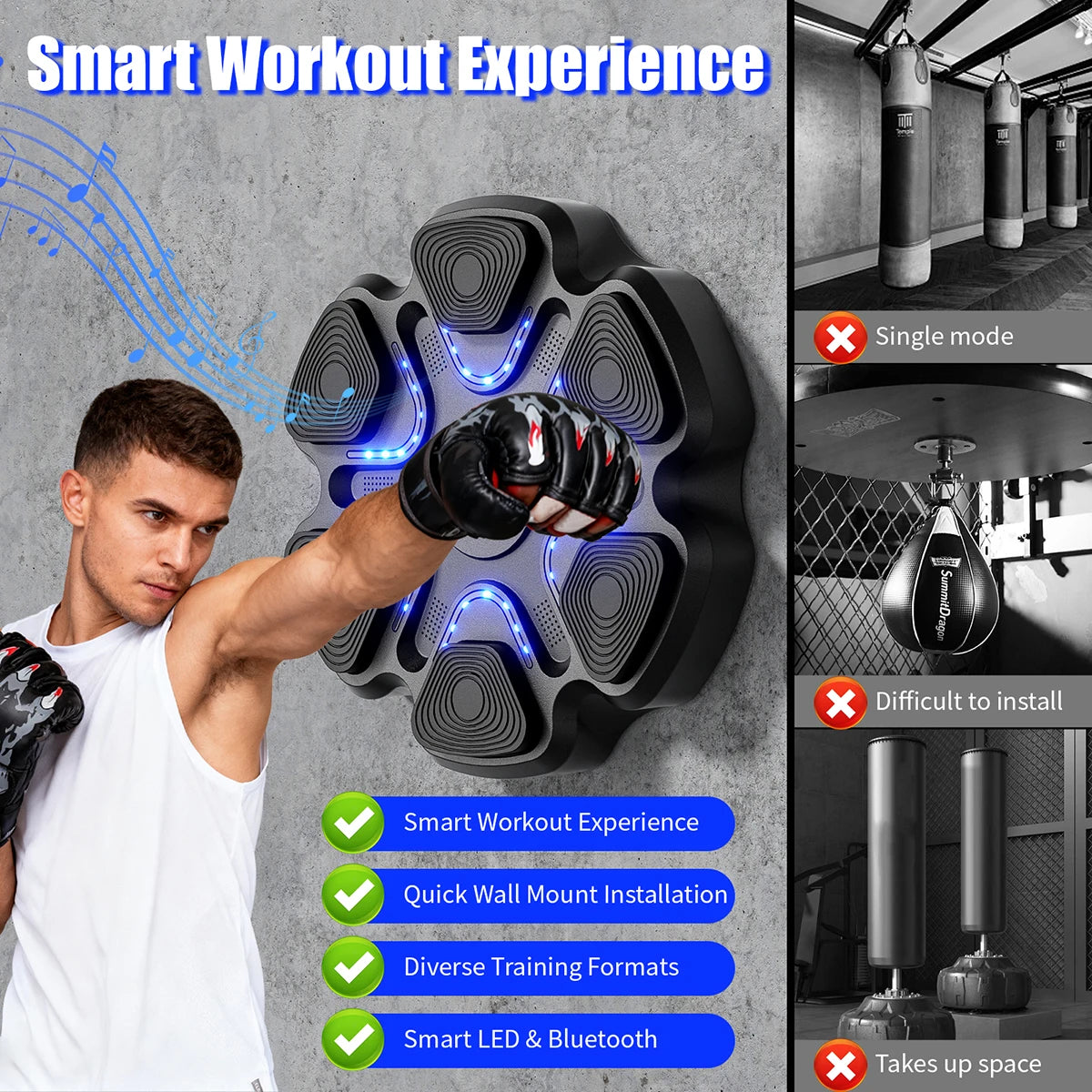 Smart Bluetooth Boxing Machine With Gloves For Home Gym Training