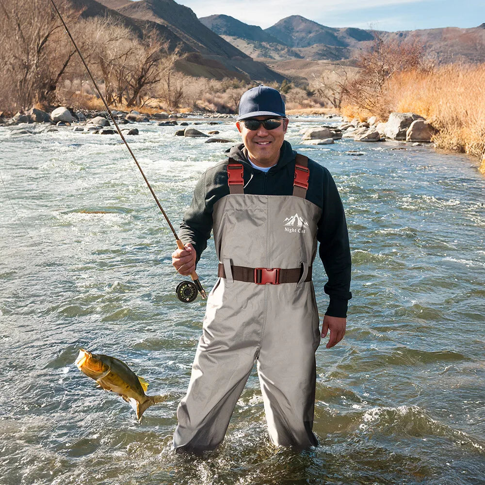 Night Cat Waterproof Fly Fishing Chest Waders With Reinforced Boots