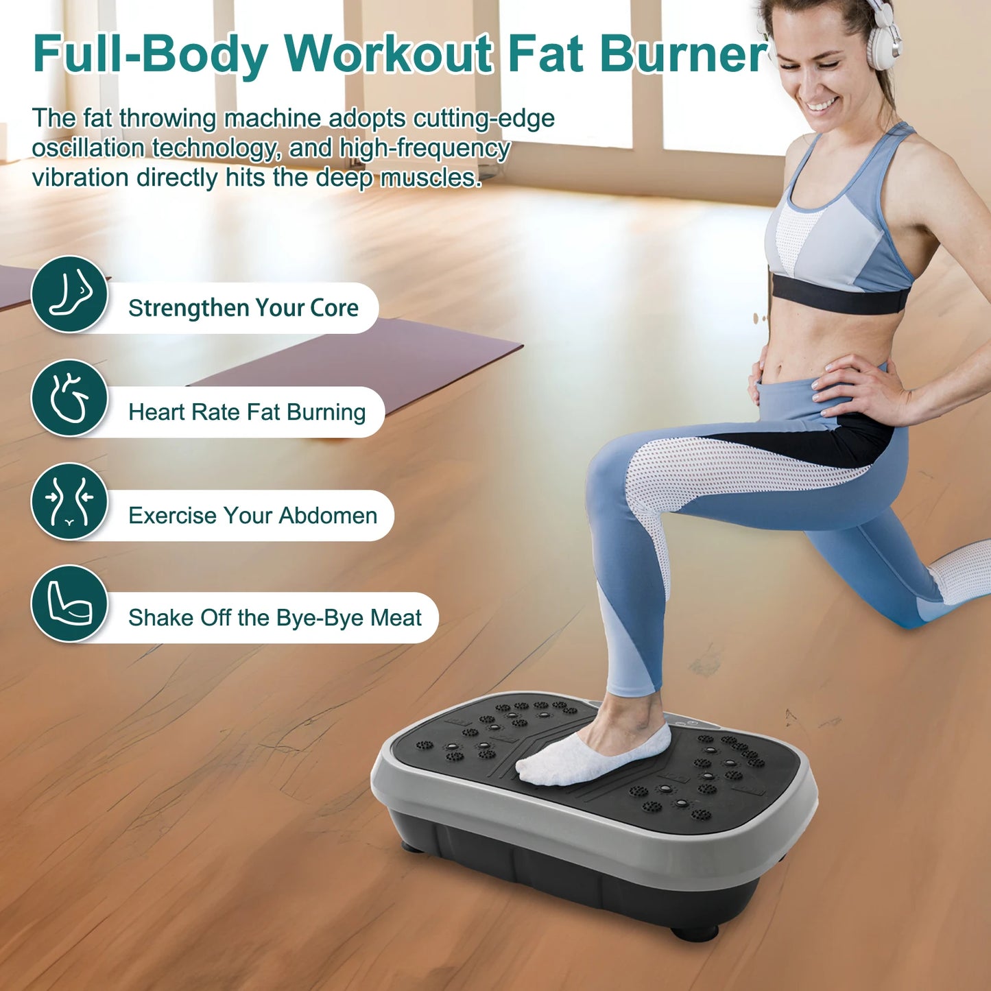 Vibration Plate Exercise Machine Portable Fat Burning Full Body Workout