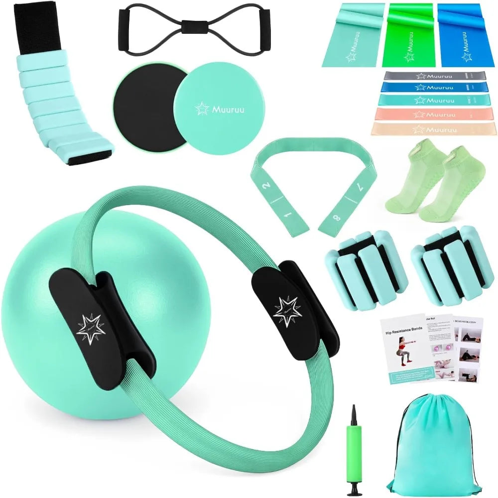 YTYIN Pilates Ring and Ball Set Kit for Home Workout
