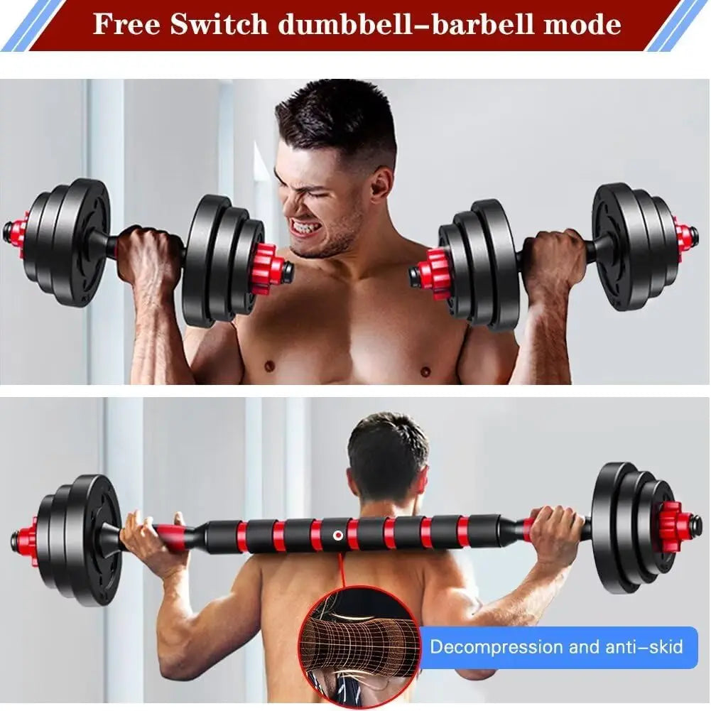 2-In-1 Adjustable Dumbbell And Barbell Set For Home Workouts