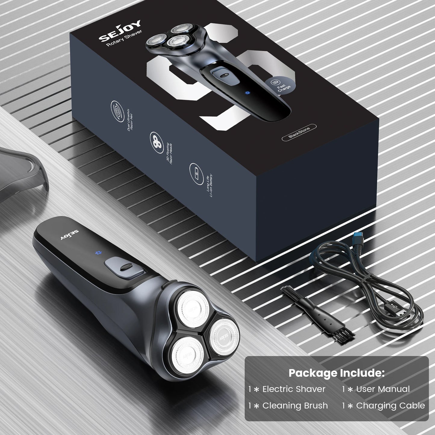 SEJOY BLASTO1 Electric Shaver For Men Rechargeable Triple Floating Head