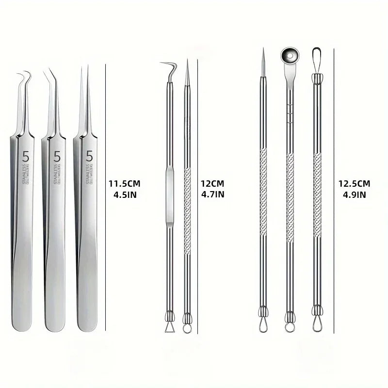 Stainless Steel Skin Care Tool Set Blackhead Pimple Removal Kit