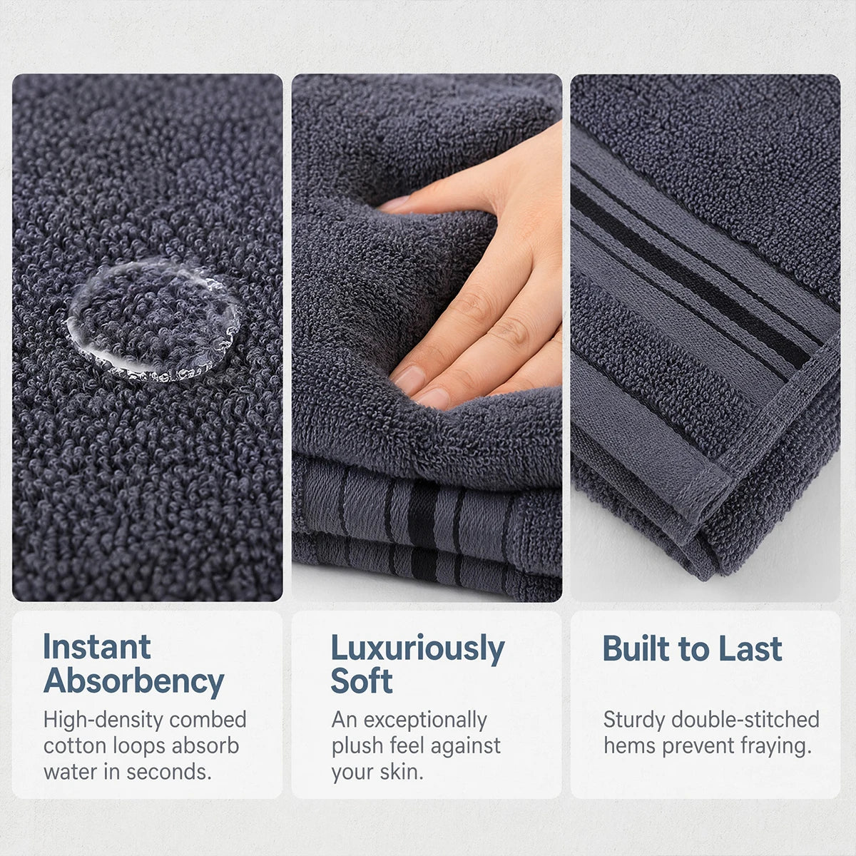 Luxury Eight Piece Cotton Towel Set For Bathroom Everyday Use