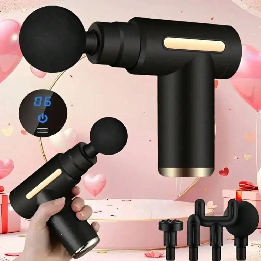 Portable Electric Deep Tissue Muscle Massage Gun With Four Heads