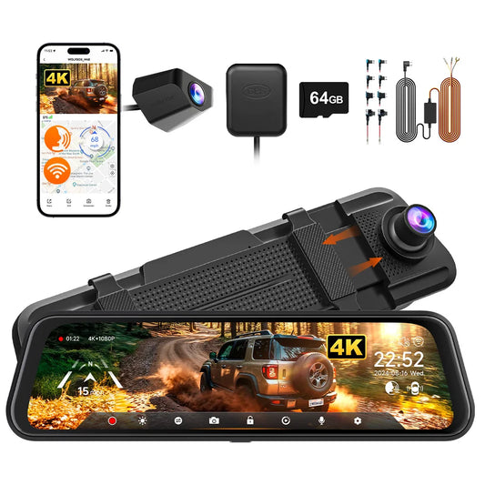WOLFBOX M40 Dash Cam 4K 1080P With Voice Control ADAS