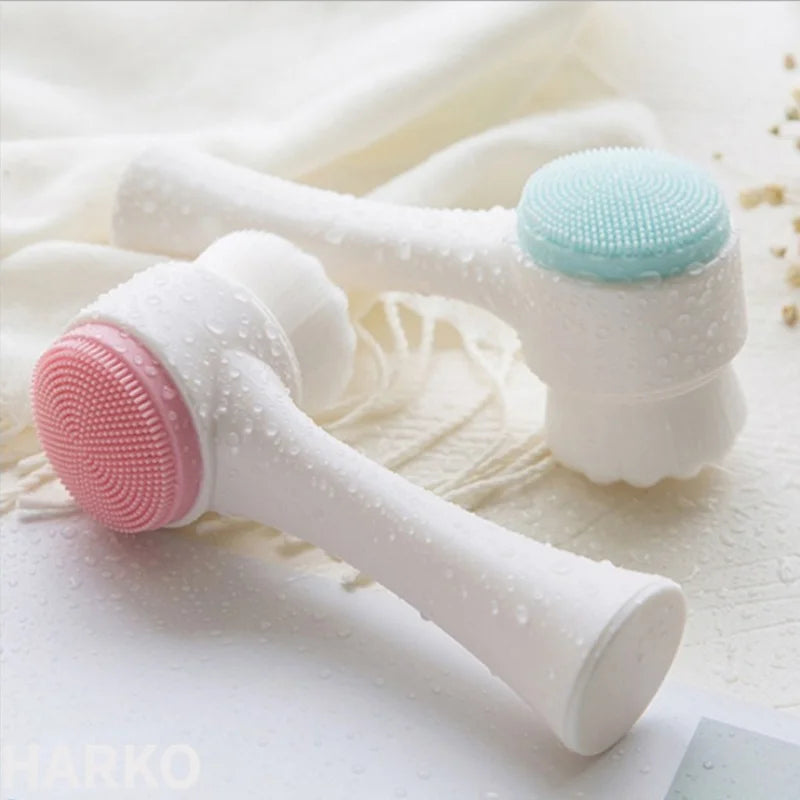 Silicone Double Sided Facial Brush For Blackhead Removal And Exfoliation
