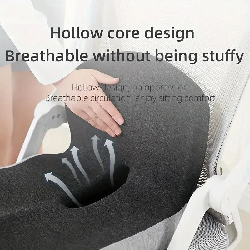 Memory Foam Seat Cushion With Lumbar Support For Office Chairs