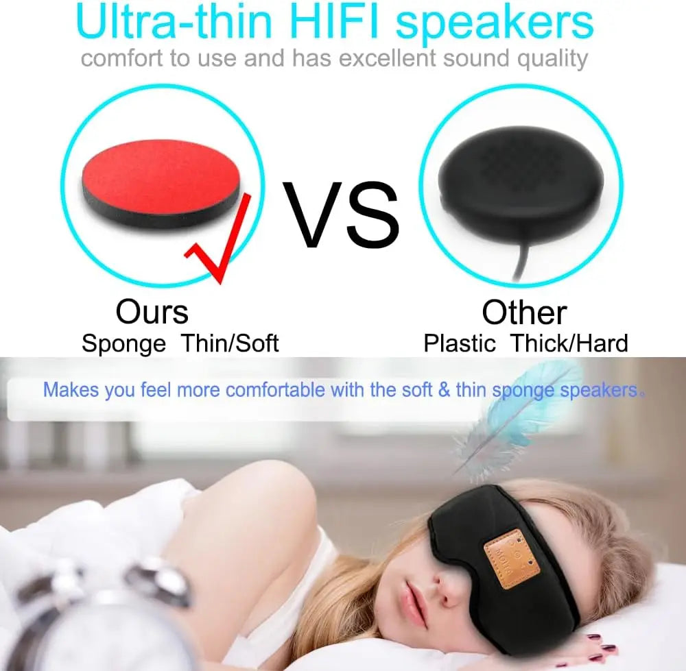 3D Sleeping Eye Mask With Built-In Speakers And Bluetooth Headphones
