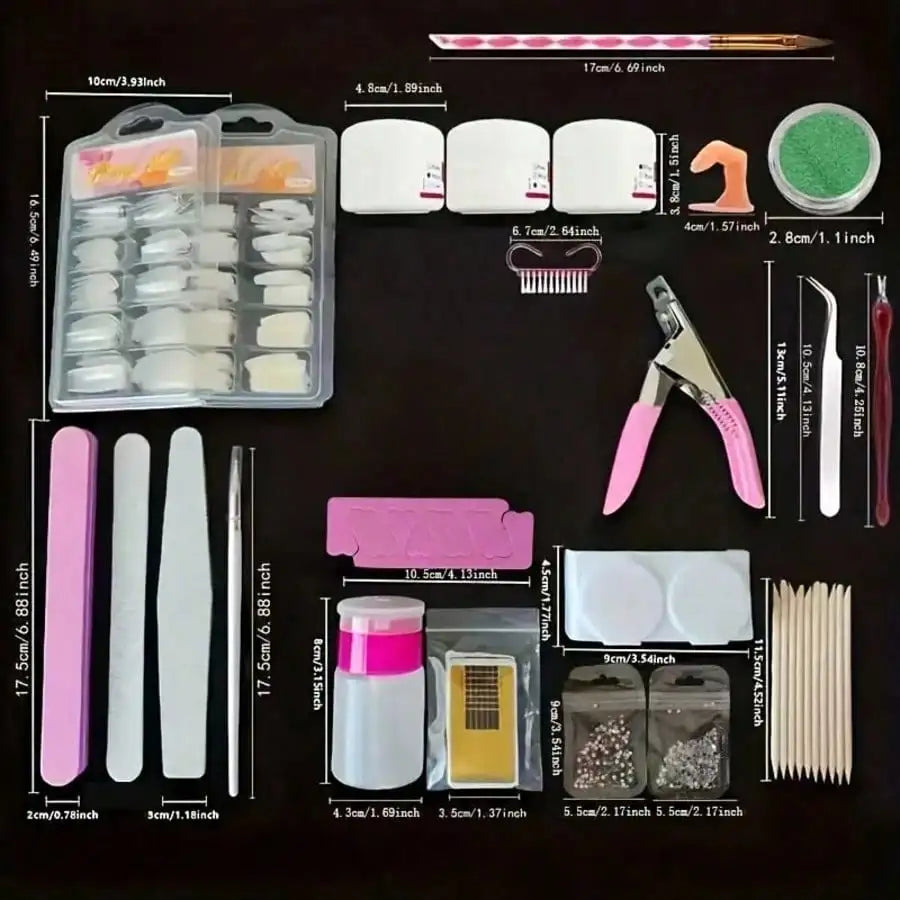 Professional Acrylic Nail Kit With Glitter Powders For Beginners