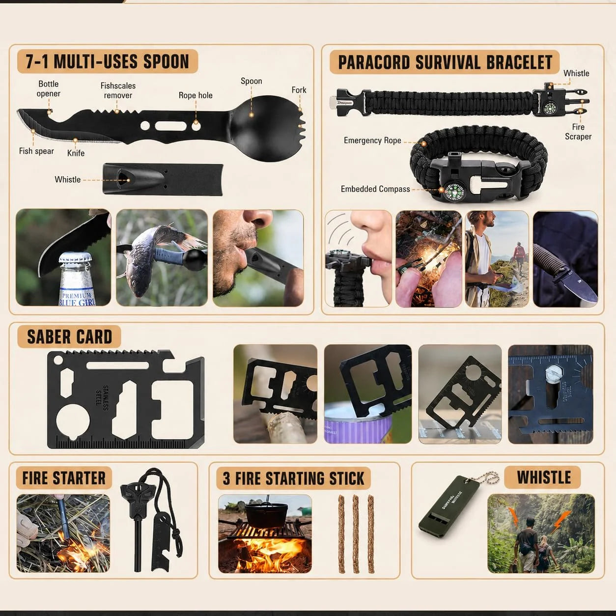 Professional 258 Piece Car Emergency Survival Kit Set