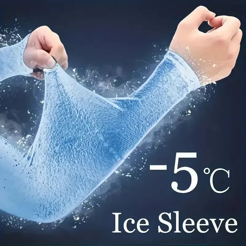 Cooling Ice Silk Arm Sleeves Sun Protection Golf Cycling Running Gear