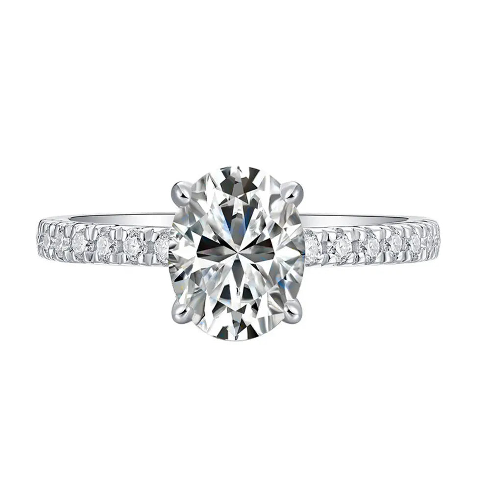 Lyee Cyee Sterling Silver Moissanite Oval Engagement Ring