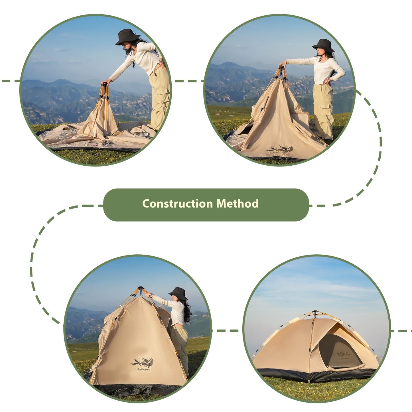 Pakicetus Automatic Pop Up Camping Tent Portable Windproof Shelter