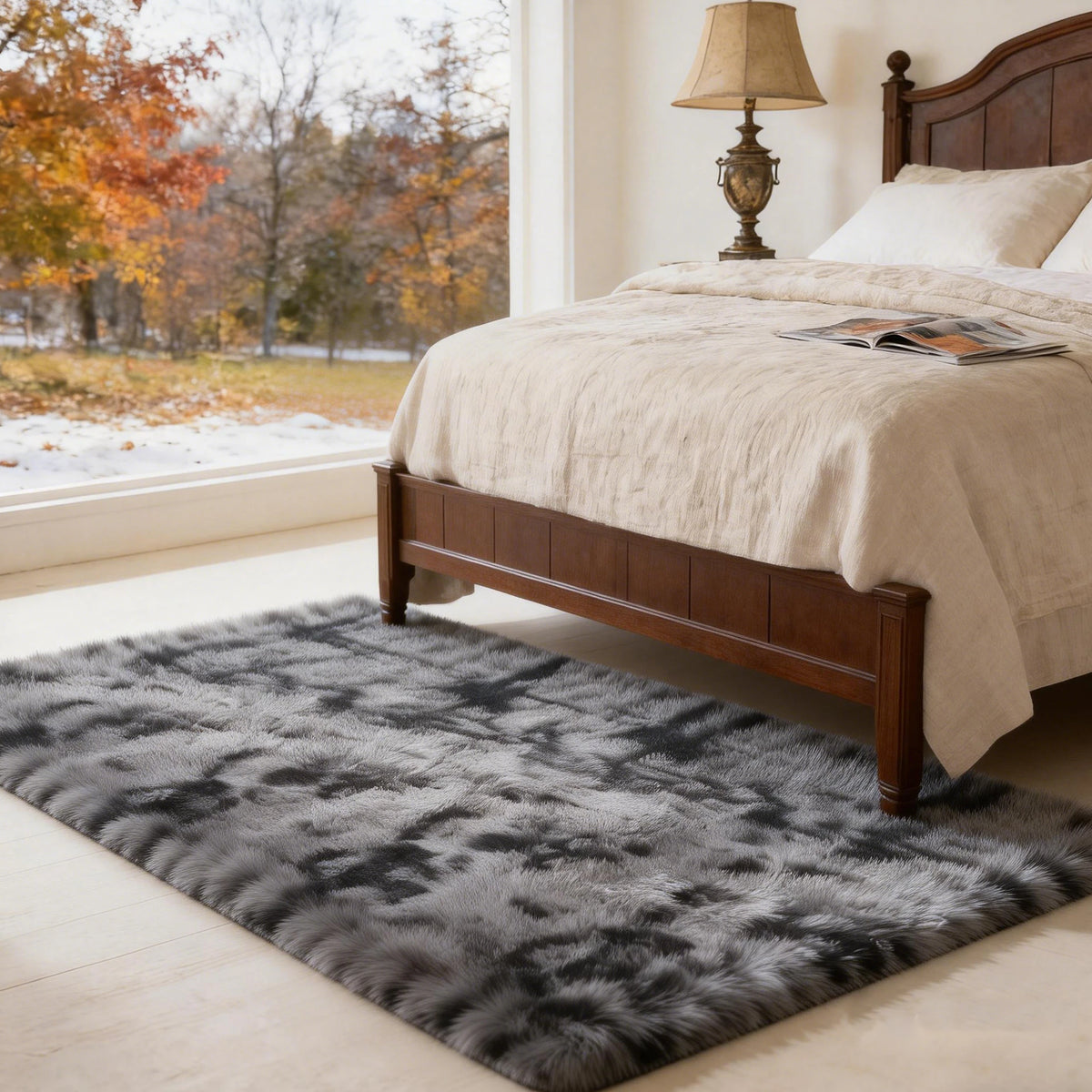 Ultra Soft Shag Area Rug For Living Room And Bedroom Decor