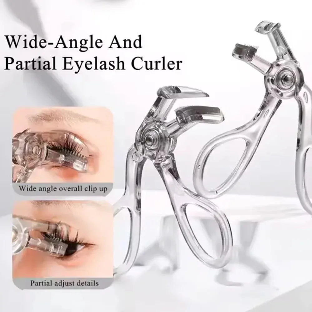 Dual-Type Eyelash Curler With Comb For Wide And Partial Clips