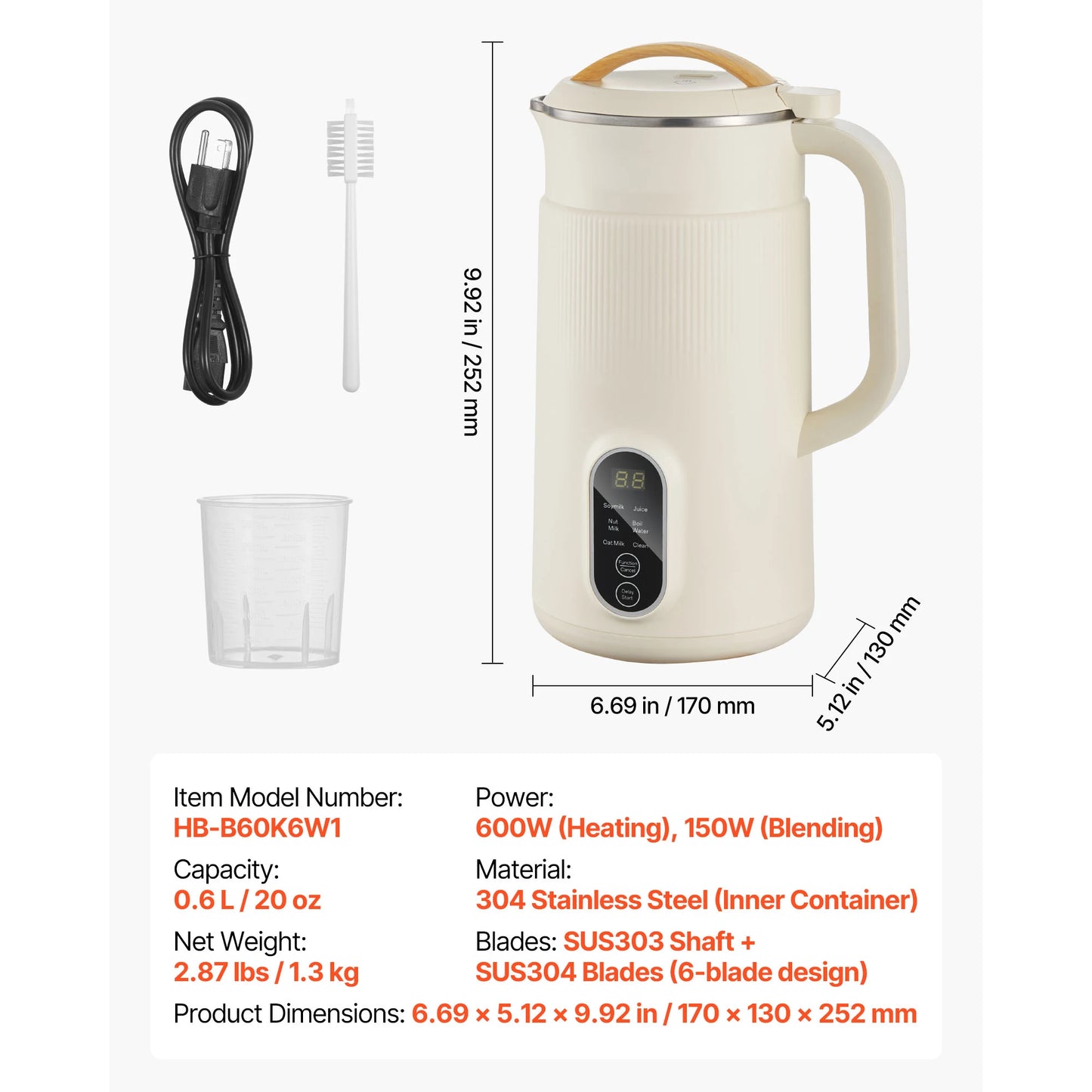Vevoir 8 In One Nut Milk Maker With Self Cleaning