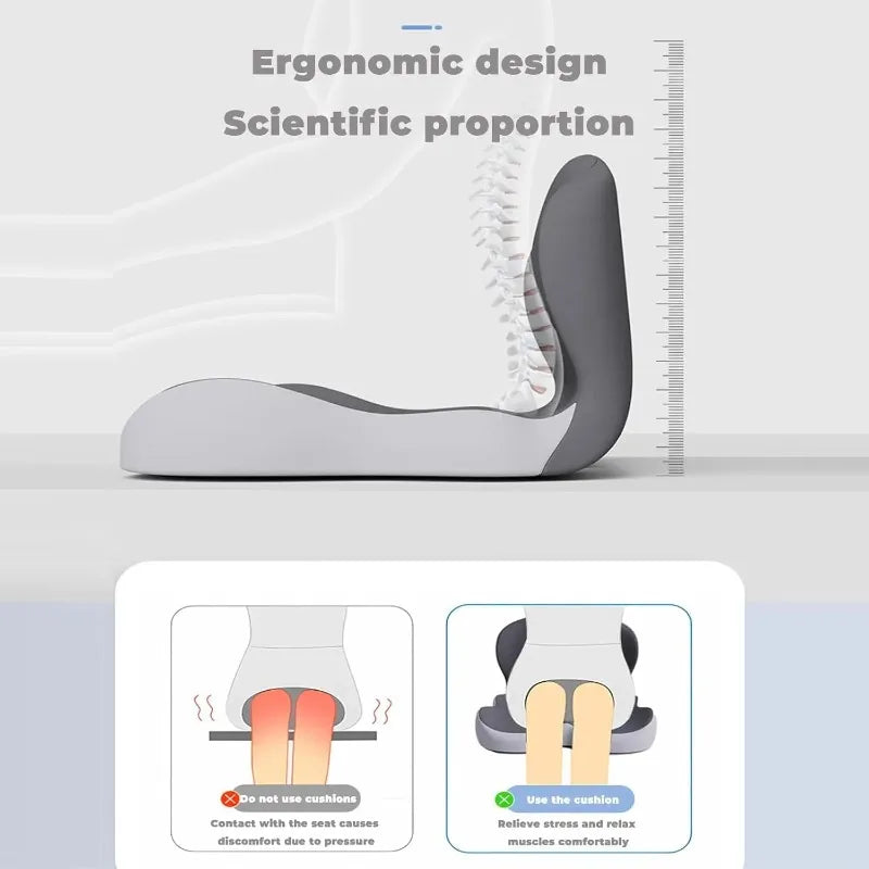 Memory Foam Seat Cushion With Lumbar Support For Office Chairs