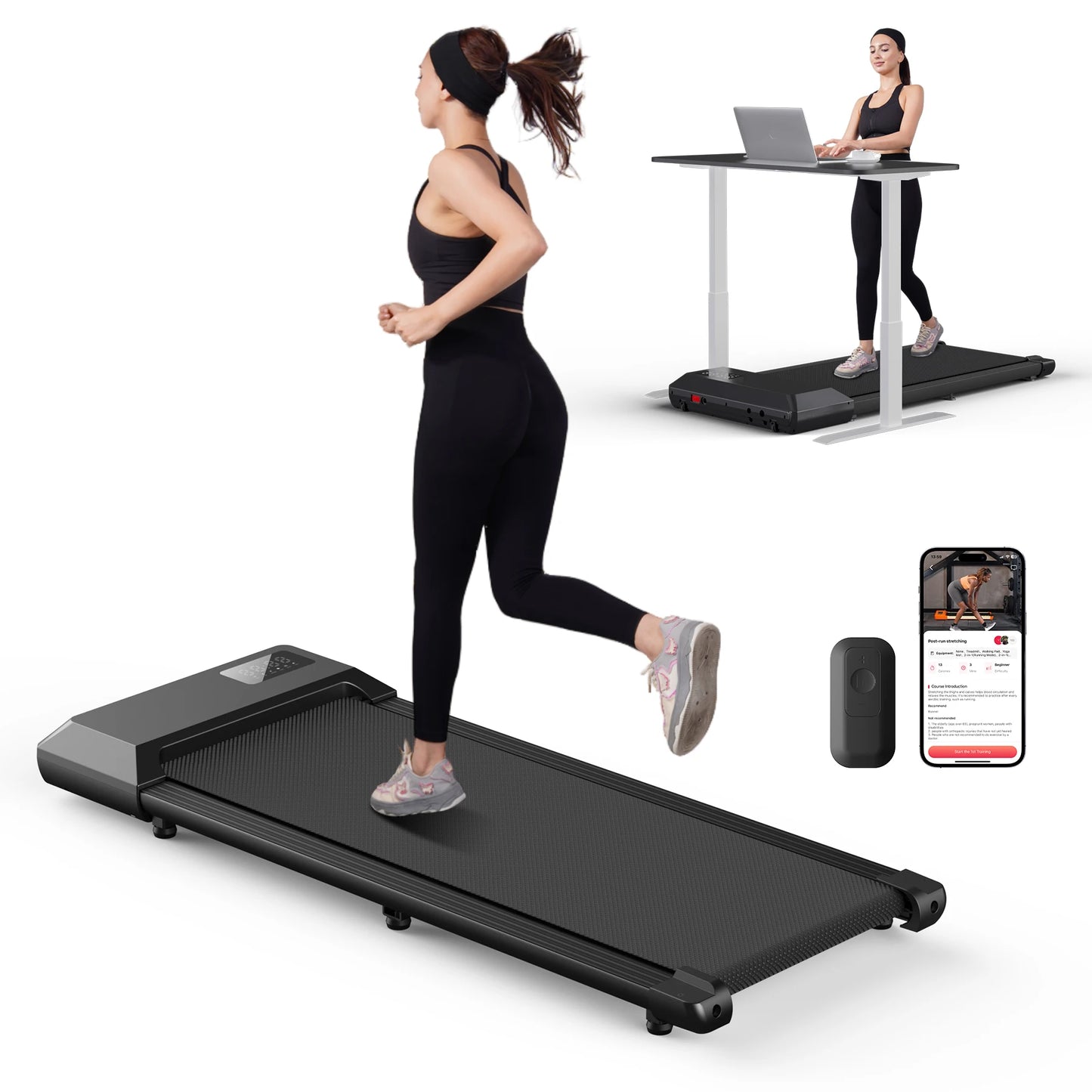 Superun 2in1 Treadmill For Walking And Running With LCD Display