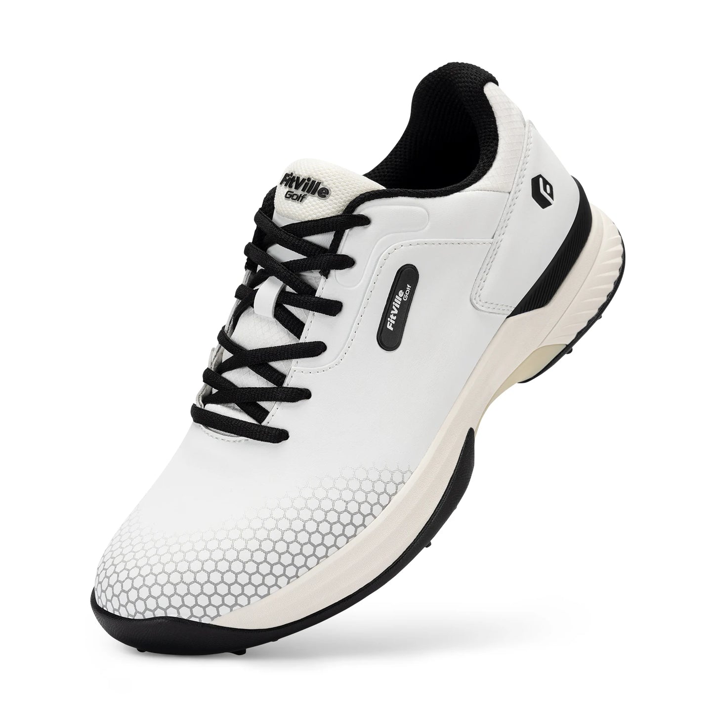 Fitville Mens Wide Golf Shoes Comfortable Non Slip Athletic Footwear