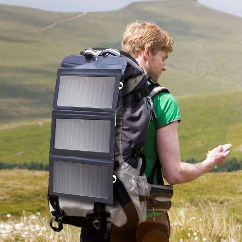 Allpowers 21w Foldable Solar Charger With Built Battery For Outdoor