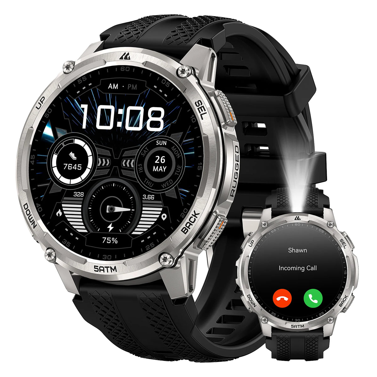 KOSPET T4C Rugged Smartwatch With GPS Flashlight Fitness Tracking