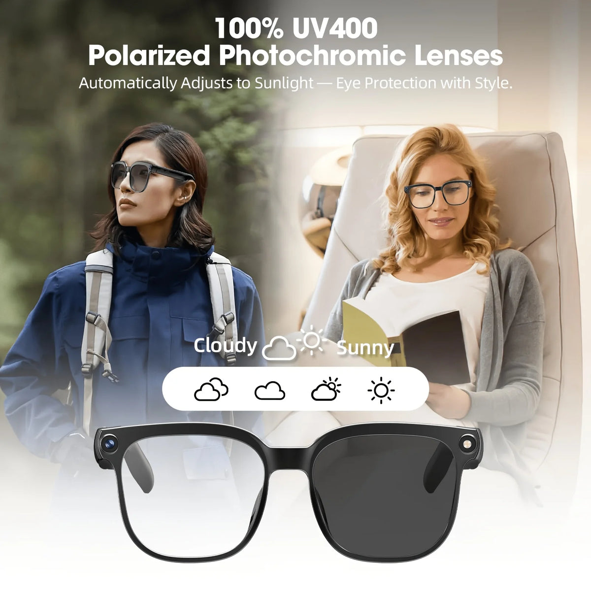 Smart Camera Glasses With 8MP Recorder Bluetooth And AI Translation