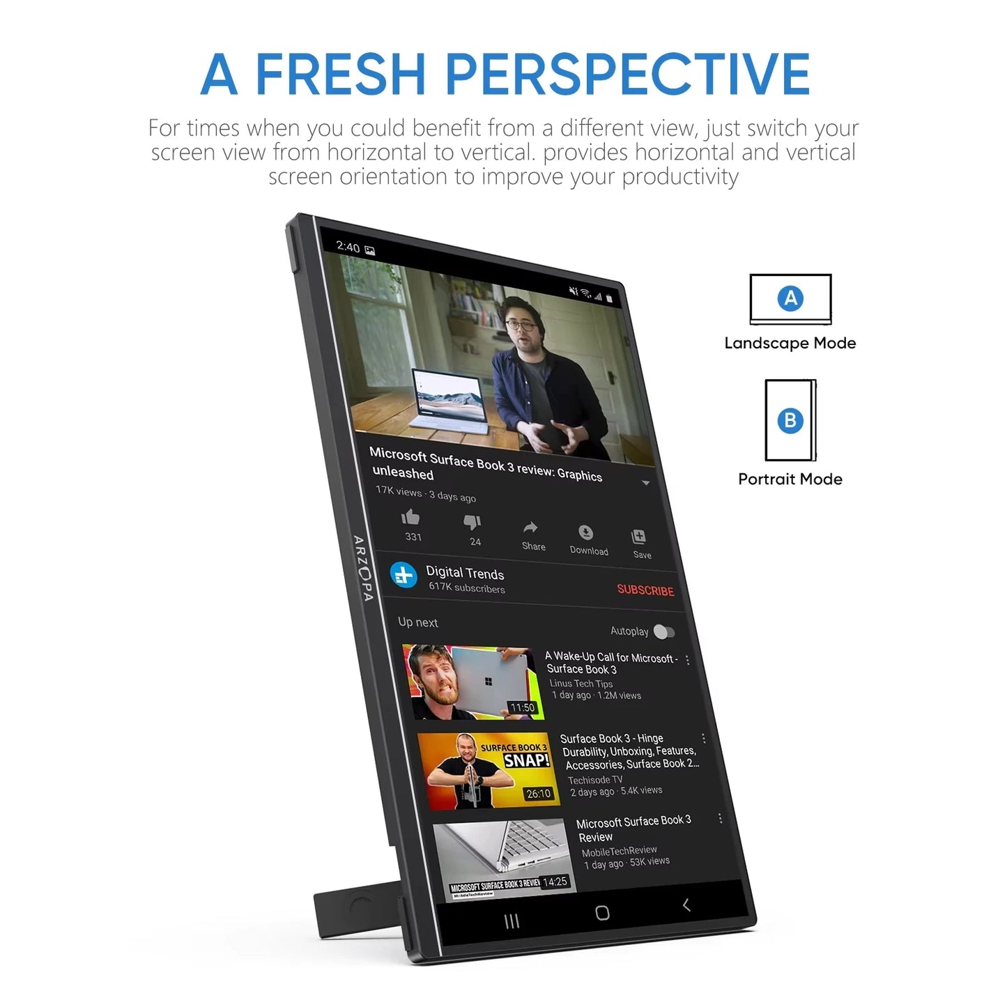 Arzopa 16.1 Inch Portable Monitor 1080P SRGB External Screen