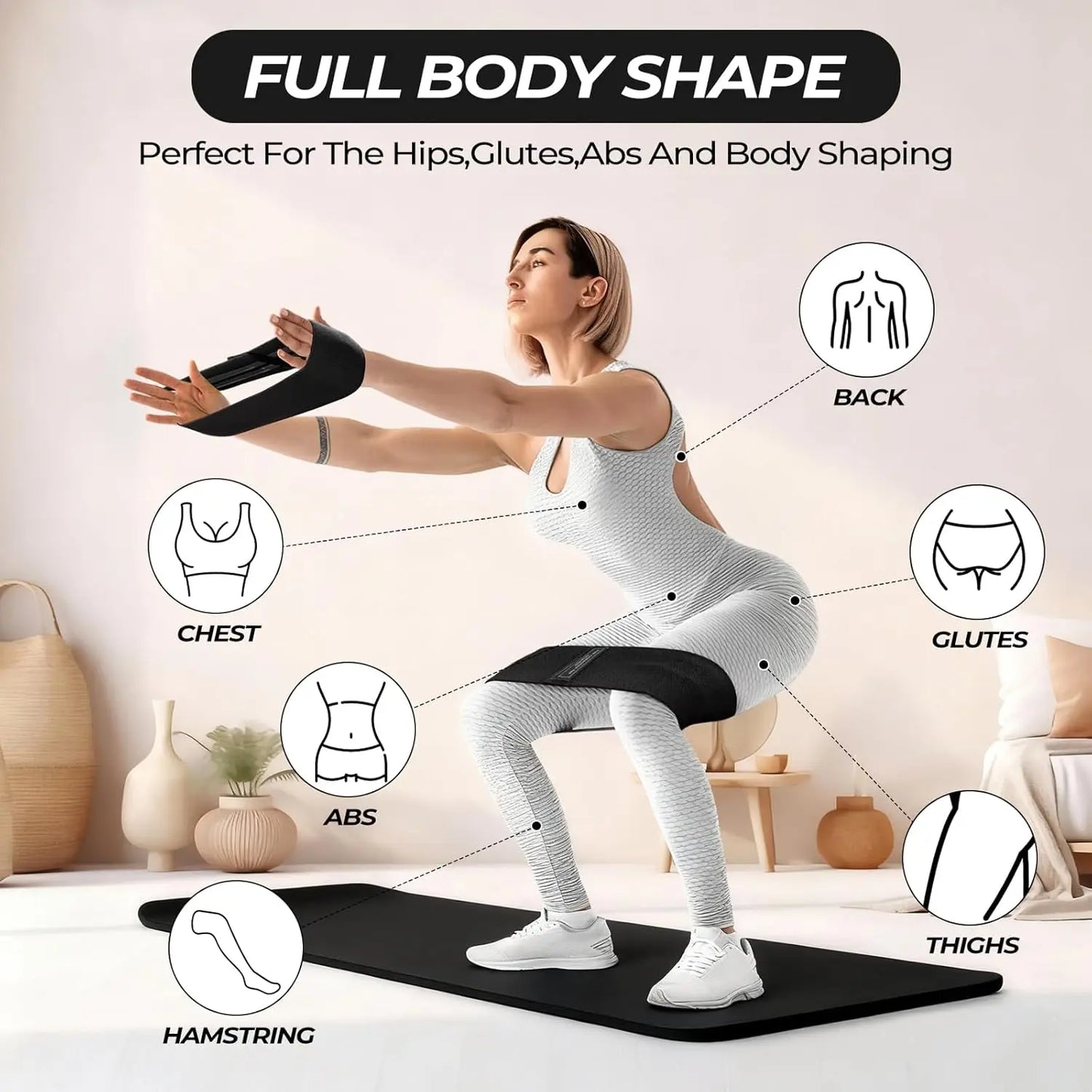 YTYIN Pilates Ring And Ball Set With Resistance Bands
