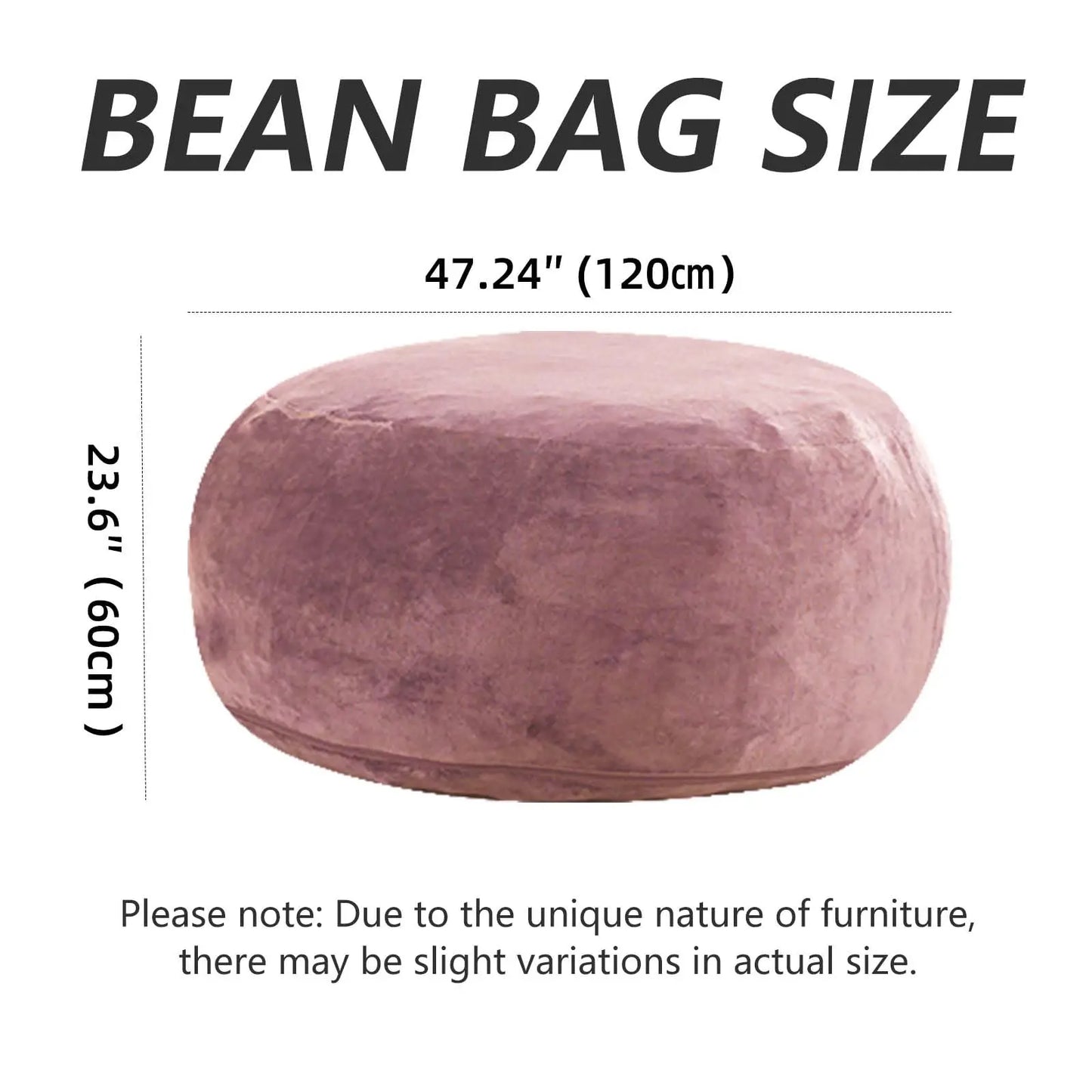 Memory Foam Adult Beanbag Chair With Washable Soft Flannel Cover