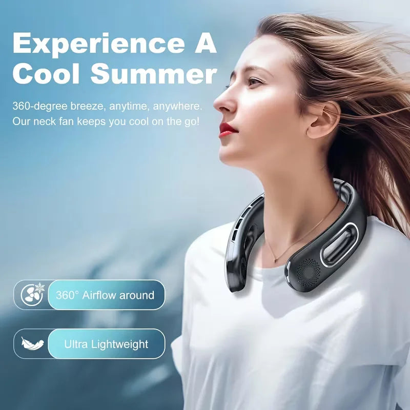 Portable Bladeless Neck Fan With Touch Control And Long Battery