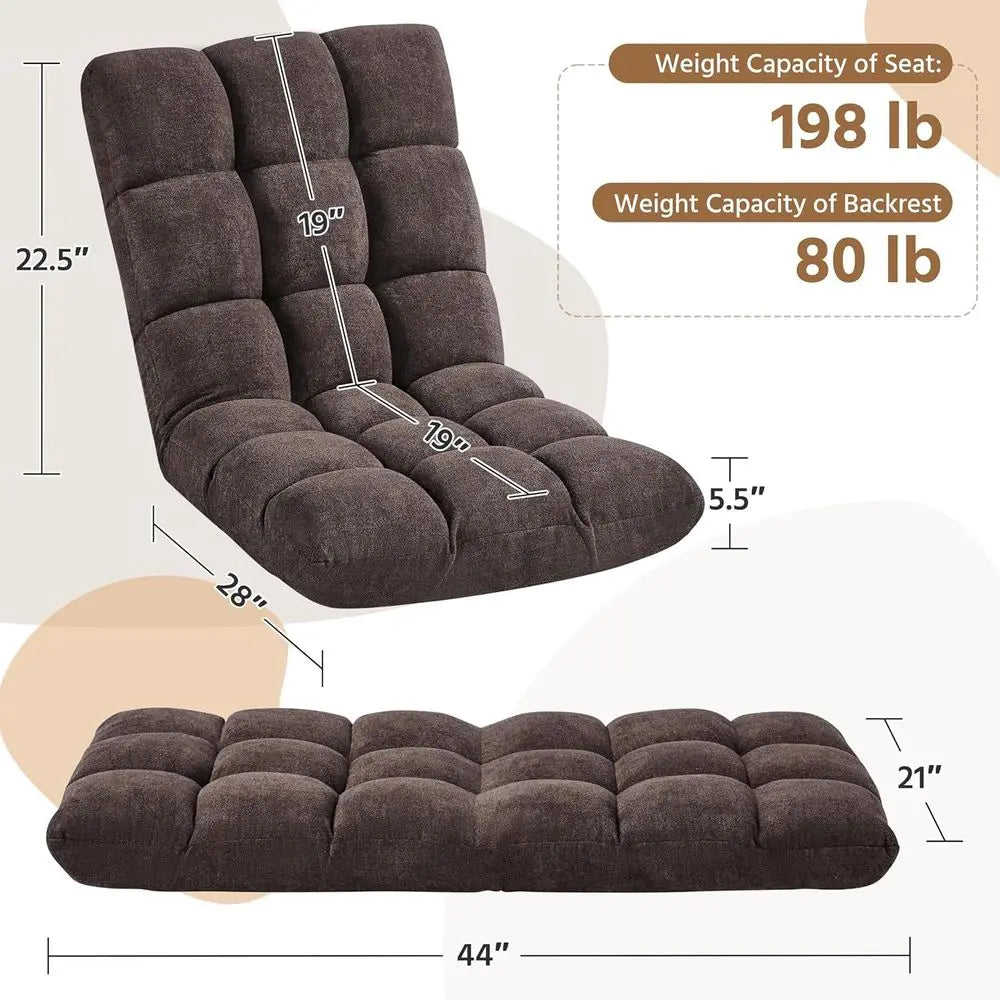 Adjustable Folding Floor Chair With Back Support And Padded Seat