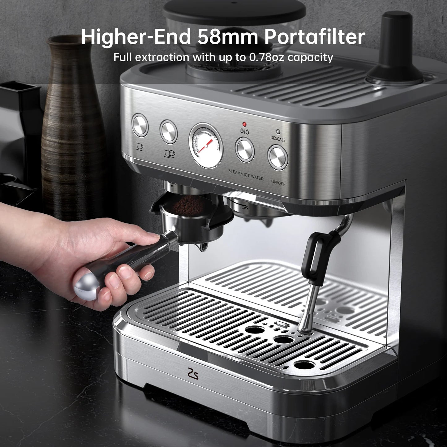 Acekool Espresso Machine With Grinder And Milk Frother