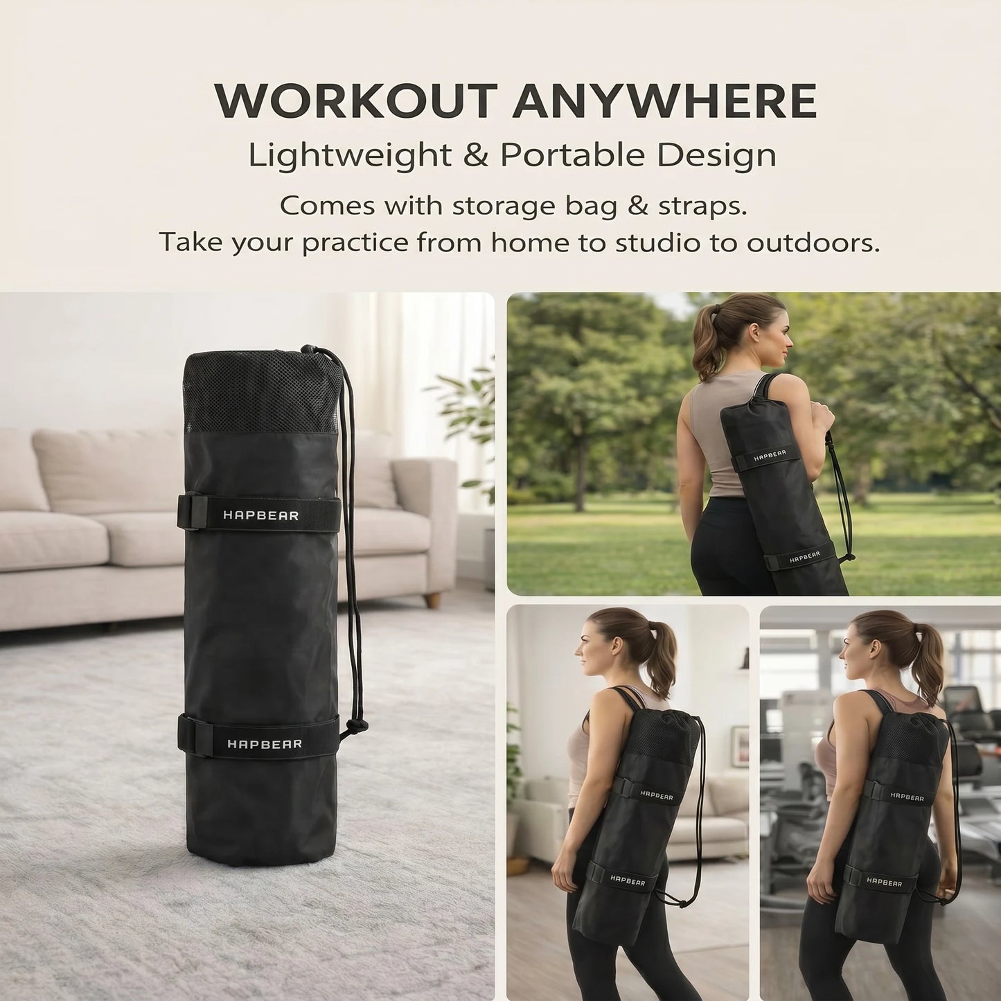 Hapbear Tpe Double Sided Non Slip Yoga Fitness Exercise Mat