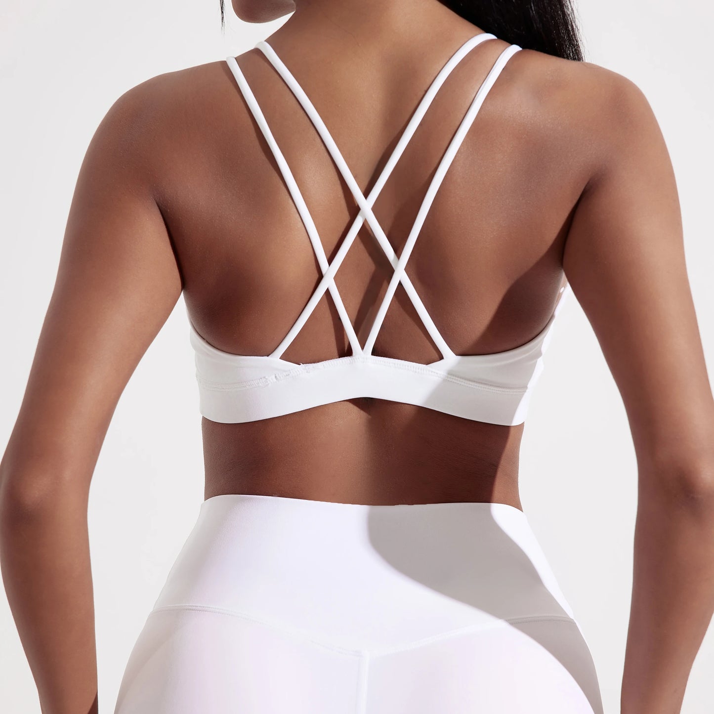 Cross Fitness Bra Women Nylon Spandex Chest Pad Breathable Gym