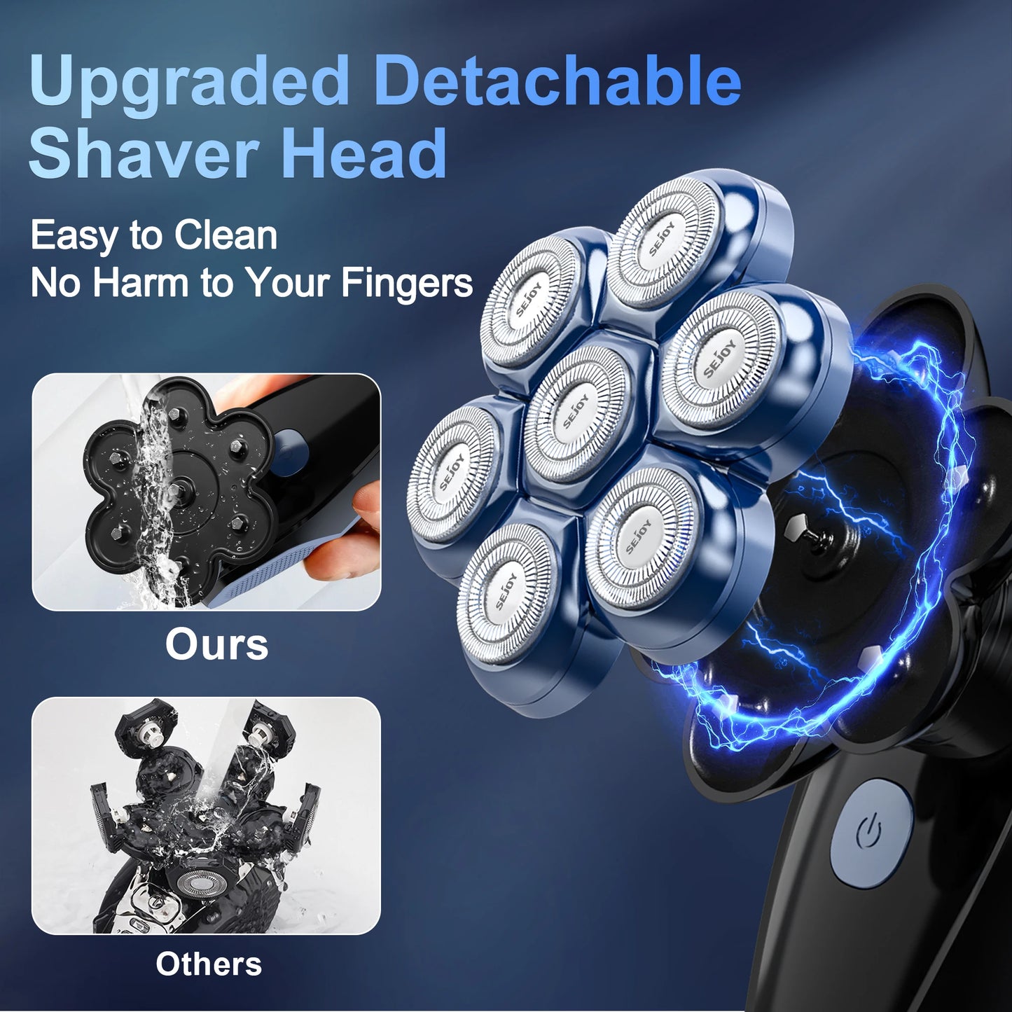 Sejoy 6-In-1 7D Head Shaver Nose Hair Trimmer Waterproof Kit