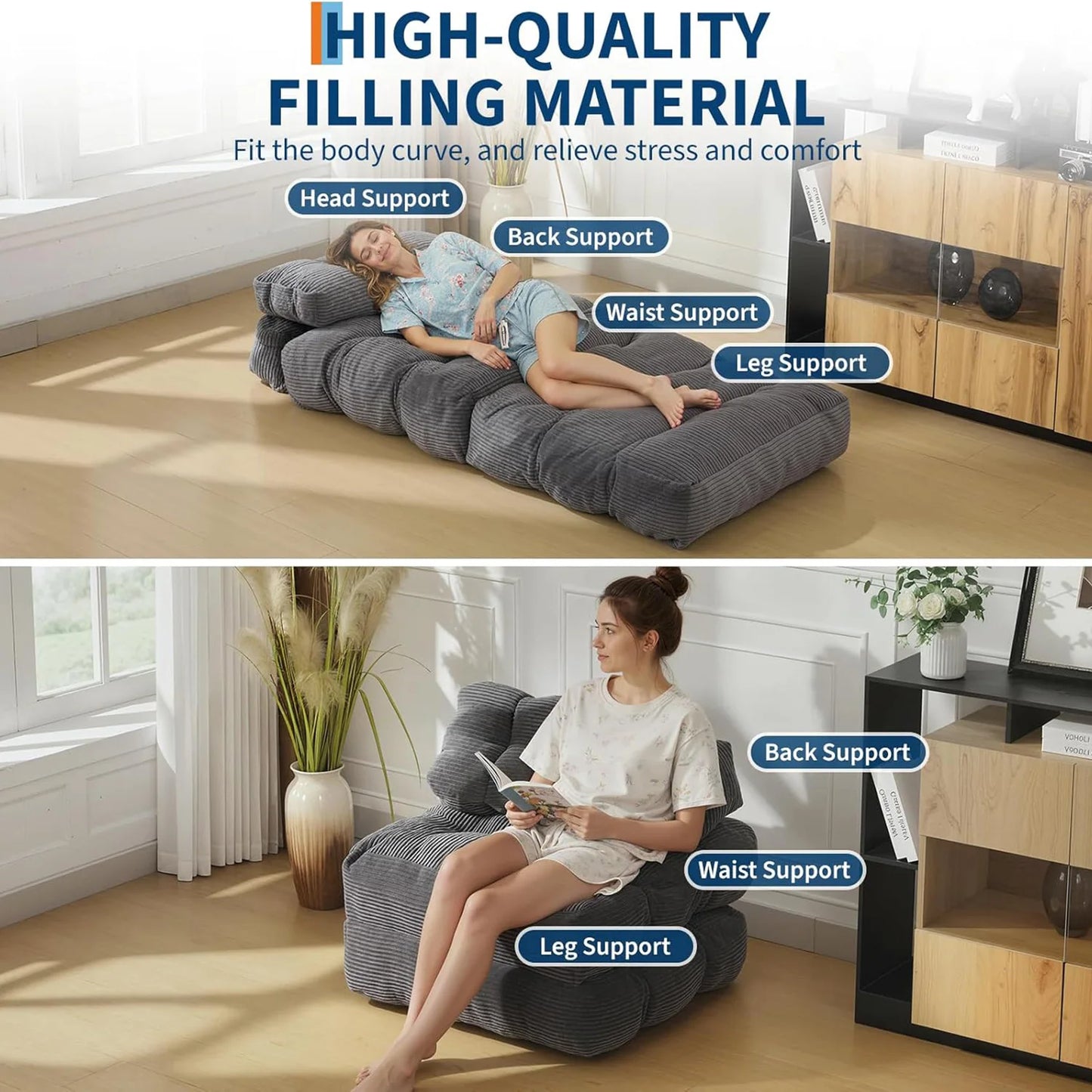 Himiss Modern Folding Sofa Bed Convertible Sleeper Chair