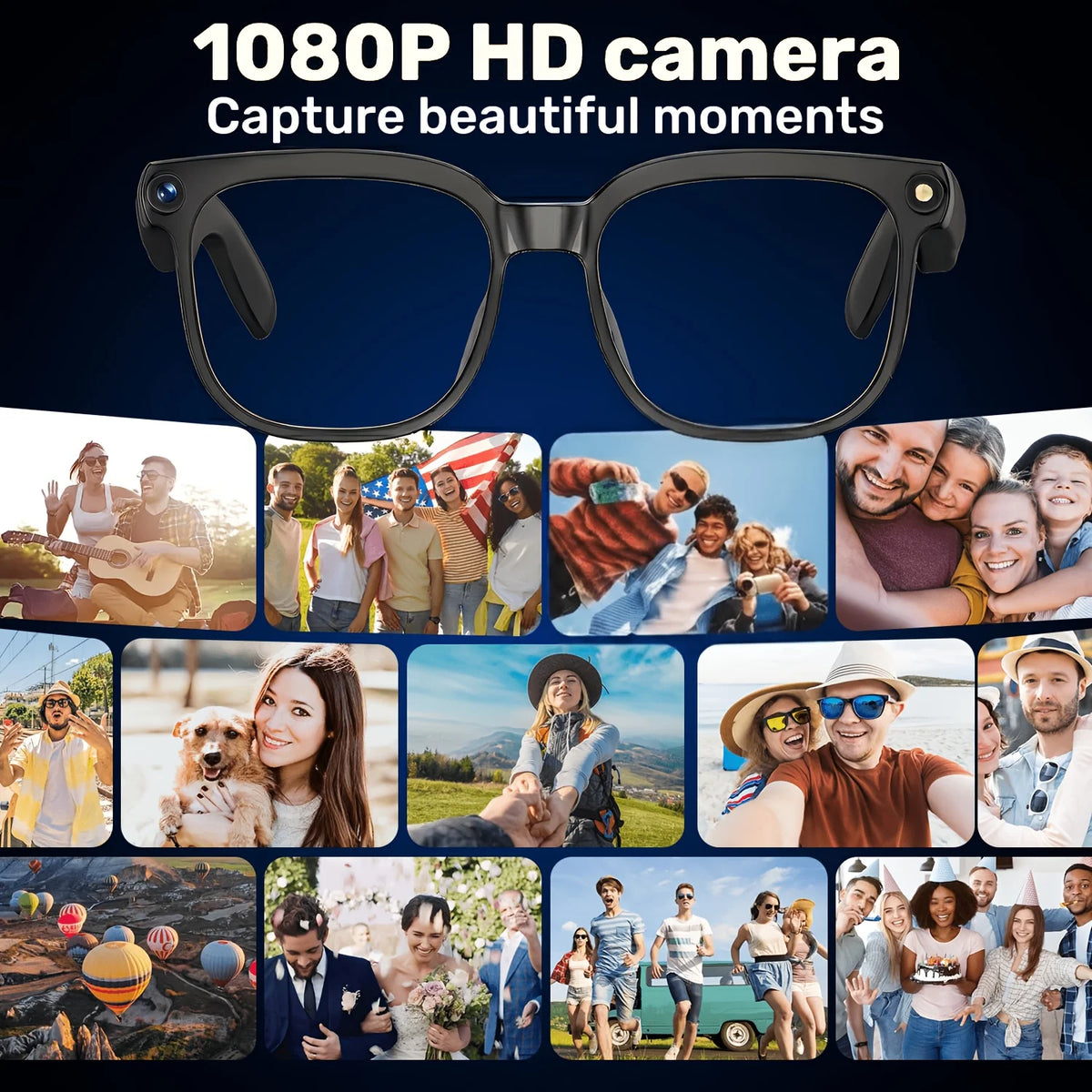 Smart Camera Glasses With 8MP Recorder Bluetooth And AI Translation